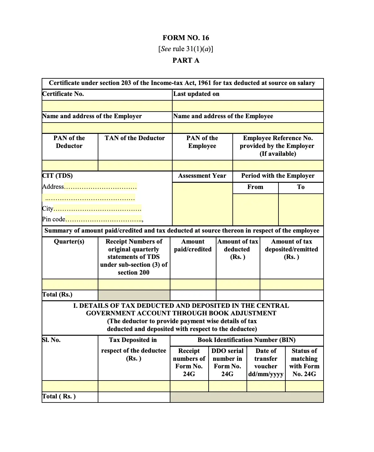 Image of Form 16A