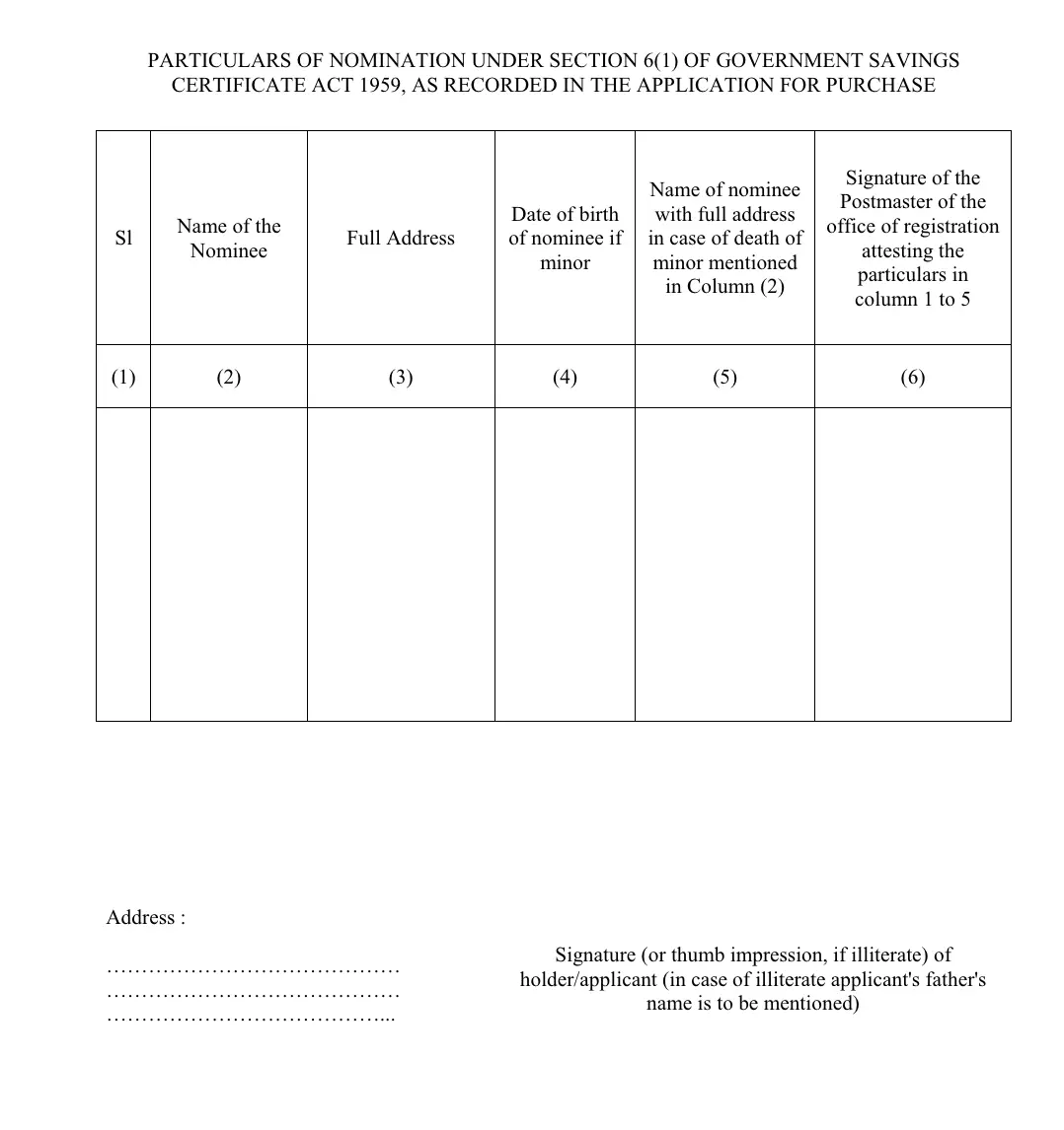 Kisan Vikas Patra Transfer Form Sample Page 2