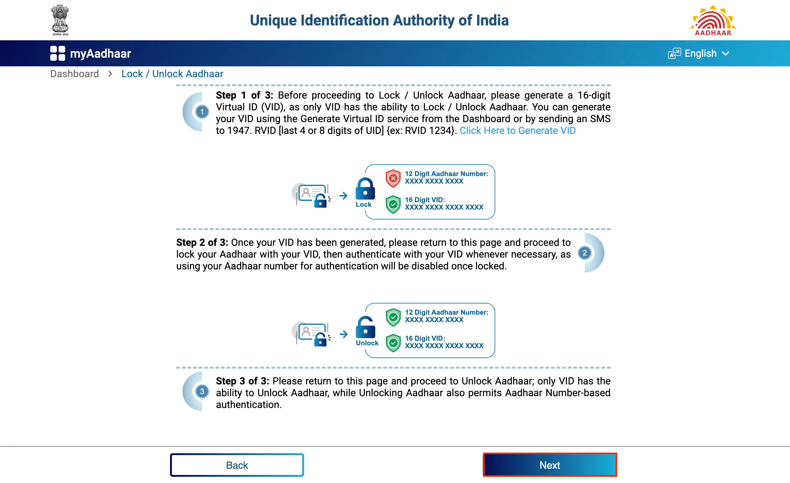 Instructions on Screen: Click 'Next' to Prevent Misuse