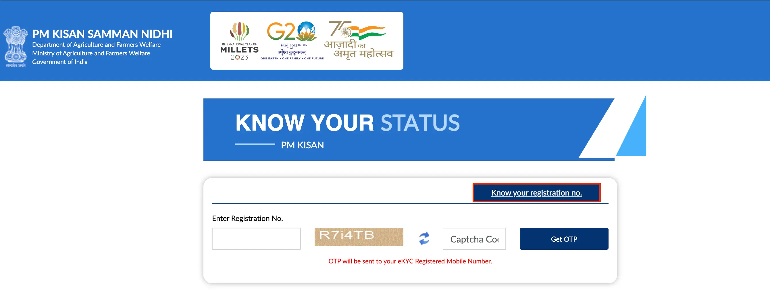 Know Your Registration Number with Mobile Number to check PM Kisan Status Online