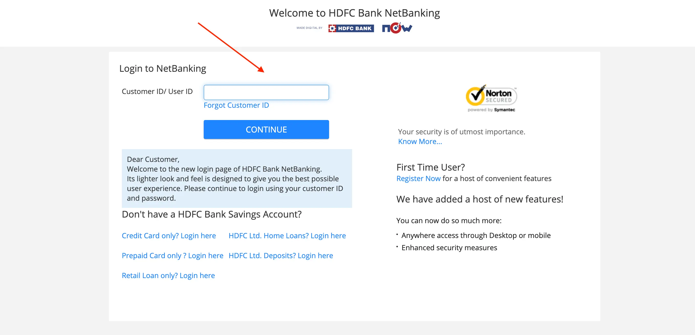 Login to HDFC NetBanking