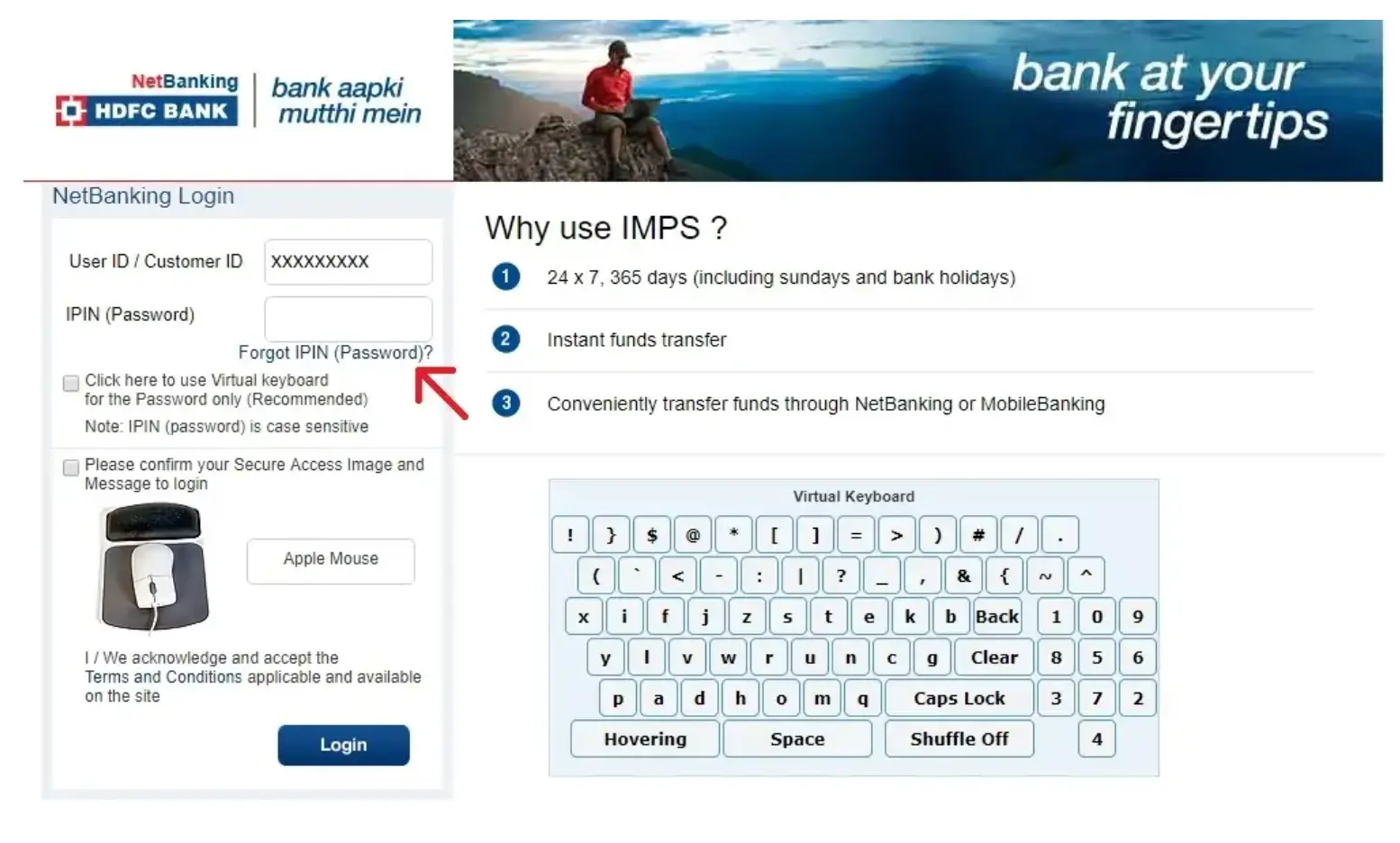 Steps to Reset HDFC Net Banking Password