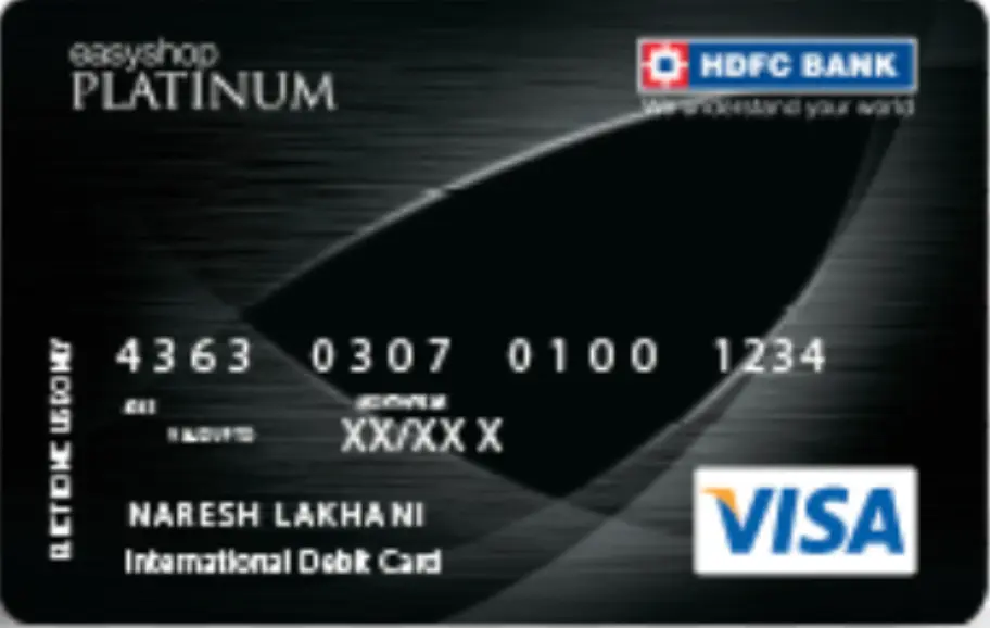 Card shows as black color with HDFC logo shows Premium and Lifestyle Credit Cards