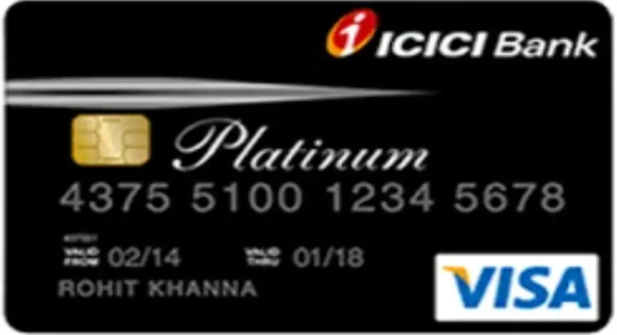 visual showed with ICICI bank logo and visa in the image means CICI Premium Chip Credit Card