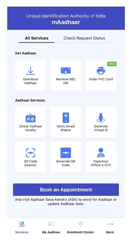 e-Aadhaar Download on mAadhaar with Mobile OTP