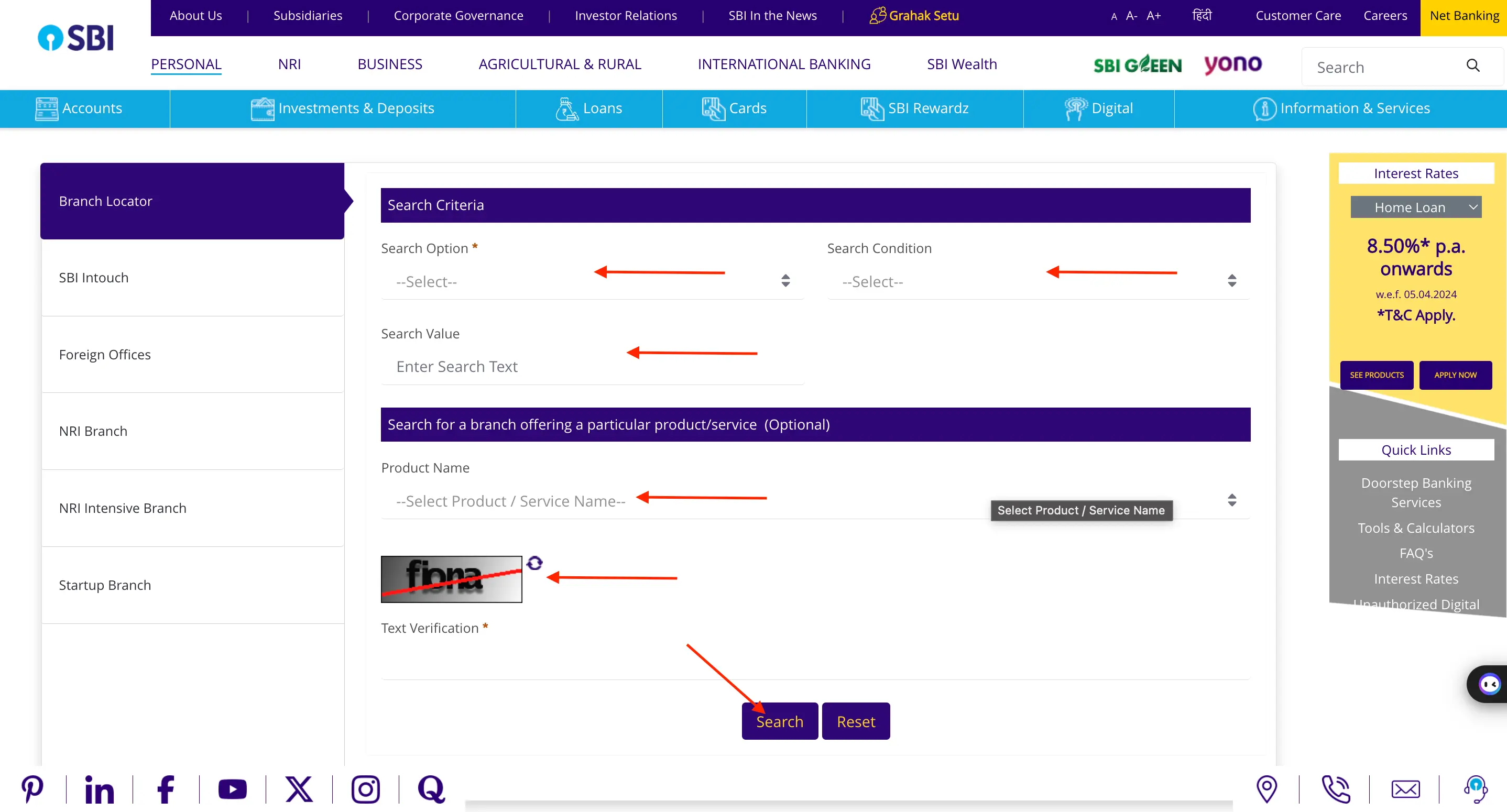 SBI Bank Branch Locator: Search by State, District, or PIN Code