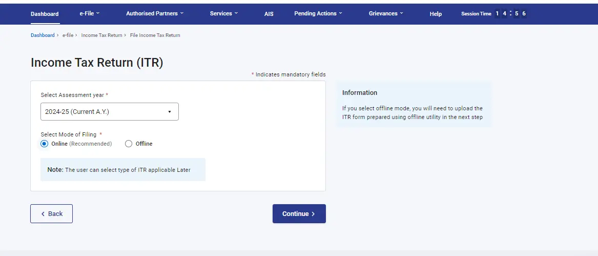 Choosing the correct assessment year and filing status for tax