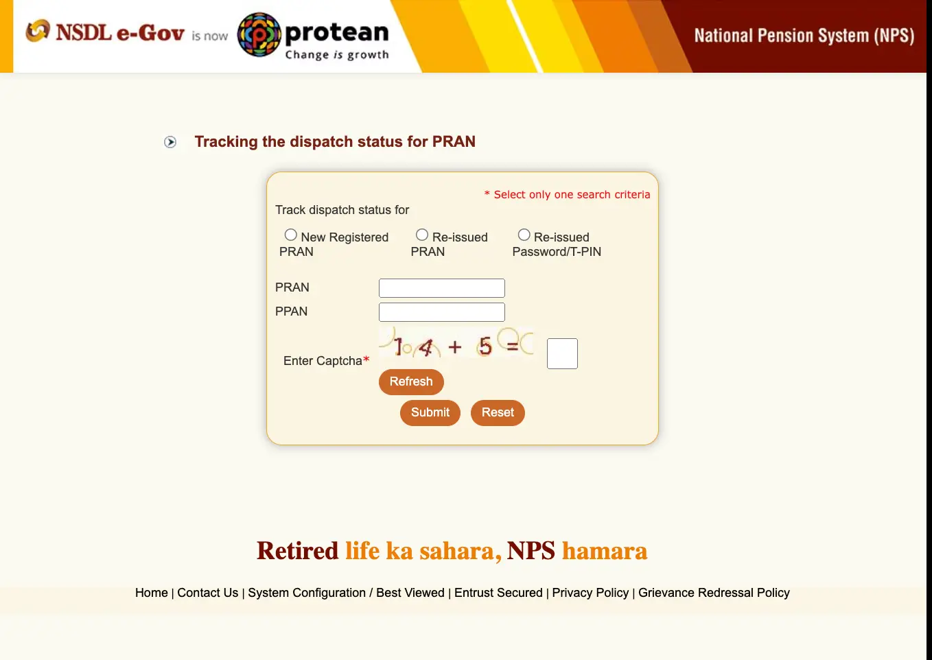 Tracking PRAN card status online steps