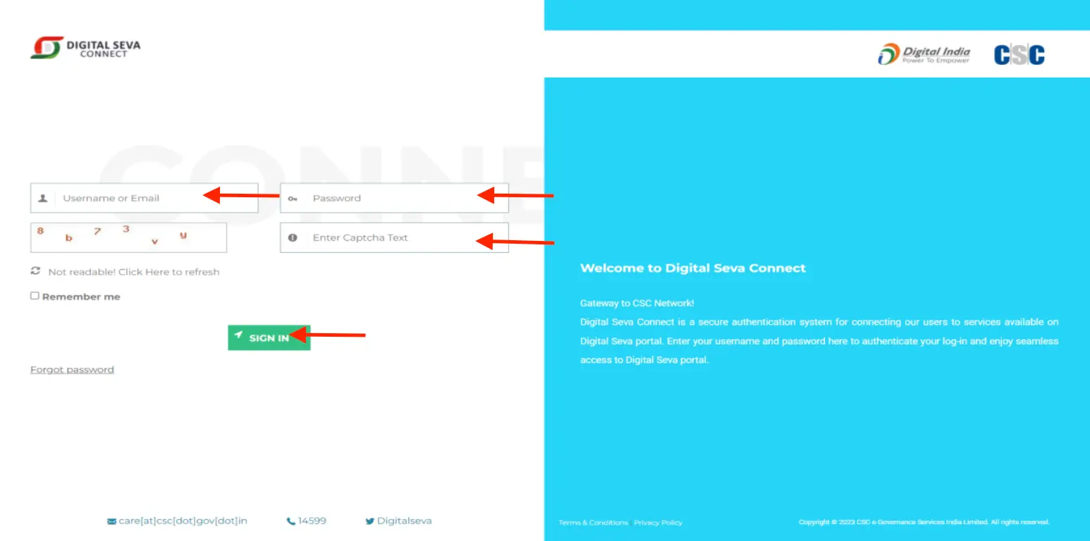 Enter CSC Credentials For Vishwakarma Yojana Login